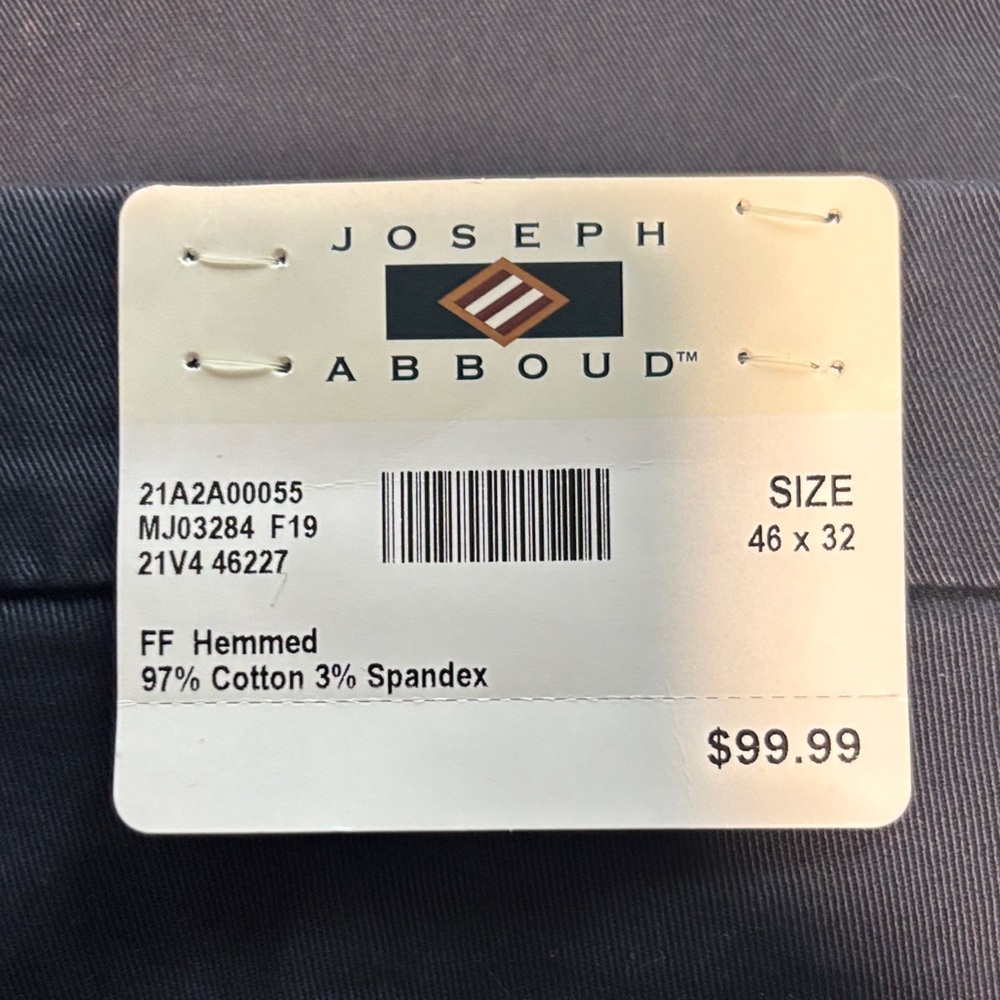 Joseph Abboud Men's Gray Chinos 46x32 - Picture 2 of 5